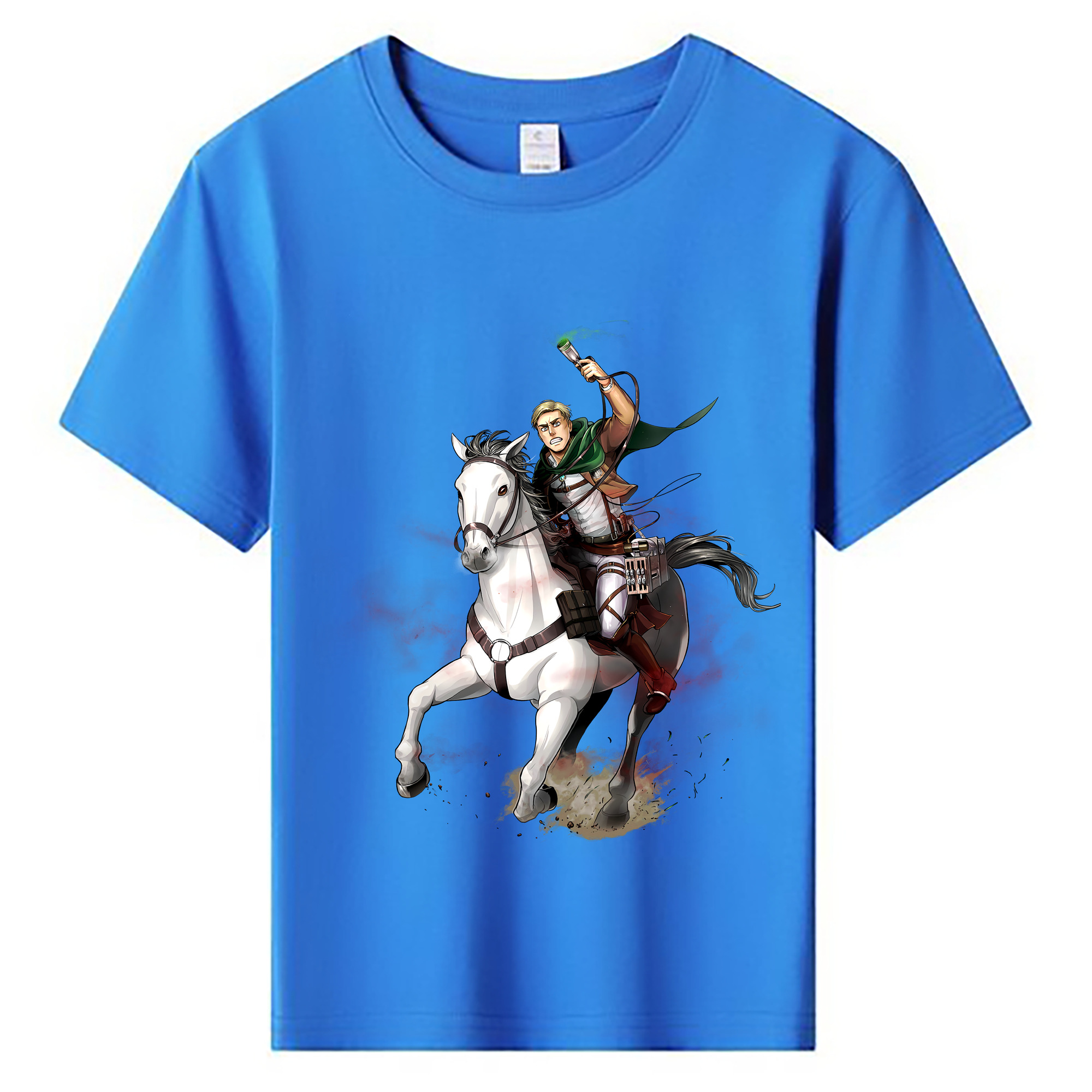 （画像用） 進撃の巨人 エルヴィン・スミス Attack on Titan Erwin Smith 綿100％キッズTシャツ（フロントプリント）
